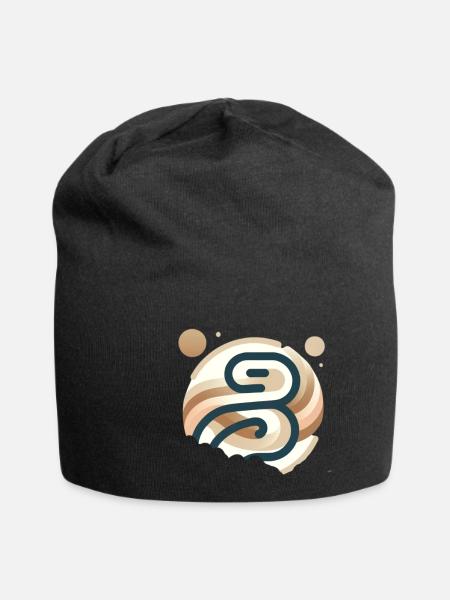 Sandfarben Symbol - Jersey-Beanie - Schwarz