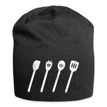 Kochlöffel Set Zeichnung - Jersey-Beanie - Schwarz - Vorne