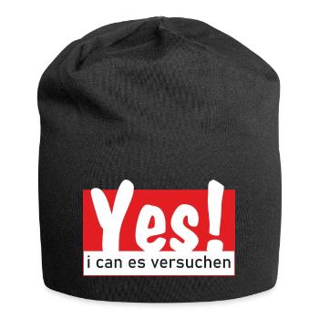 Yes i can es versuchen - Jersey-Beanie - Schwarz - Vorne