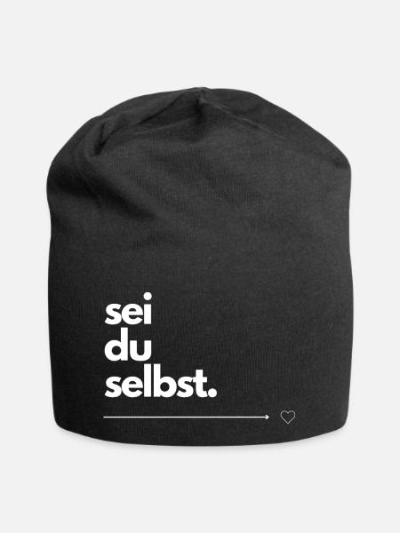 sei du selbst - Jersey-Beanie - Schwarz