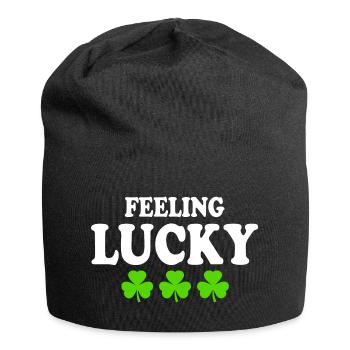 feeling lucky - Jersey Beanie - black - Front