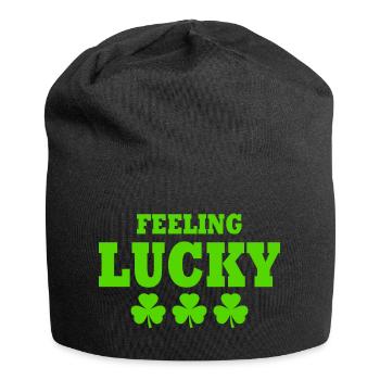 feeling lucky - Jersey Beanie - black - Front