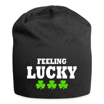 feeling lucky - Jersey Beanie - black - Front