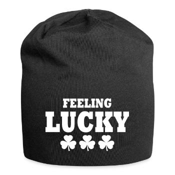 feeling lucky - Jersey Beanie - black - Front