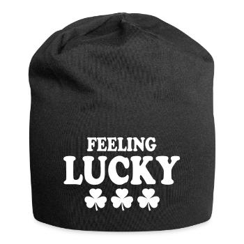 feeling lucky - Jersey Beanie - black - Front