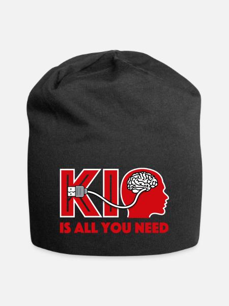 KI ist alles was du brauchst - Jersey-Beanie - Schwarz