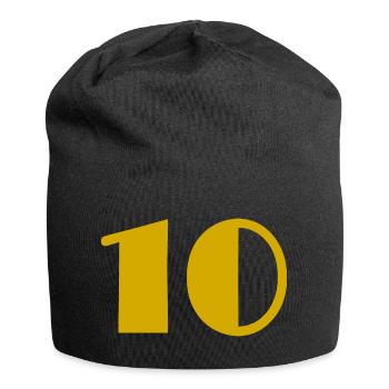 10. 10 YEARS. 10th ANNIVERSARY. 10 YEAR ANNIVERSARY. - Jersey Beanie - black - Front