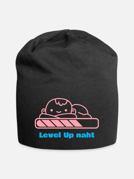 Level Up, Bald-Papa! - Jersey-Beanie - Schwarz