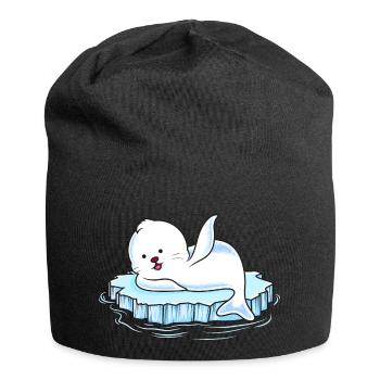robbe eisscholle comic - Jersey-Beanie - Schwarz - Vorne