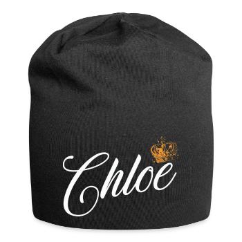 Chloe Benutzerdefinierter Name für Frauen Kinder Kleinkinder - Chloe - Jersey-Beanie - Schwarz - Vorne