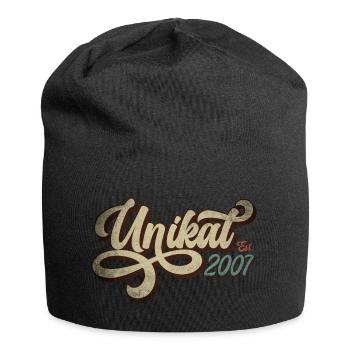 Unikat Est. 2007 - Geburtstag Geschenk - Jersey-Beanie - Schwarz - Vorne