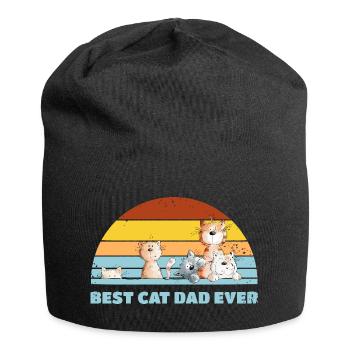 Best Cat Dad Cats Dad Vintage Cat Lover - Jersey Beanie - black - Front