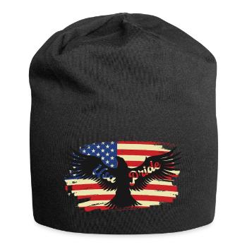 American Pride Eagle on Flag - Jersey Beanie - black - Front