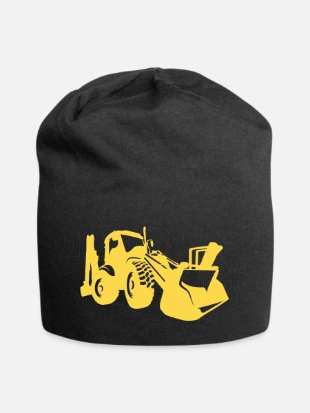 Bagger Radlader Baugeräteführer Silhouette - Jersey-Beanie - Schwarz
