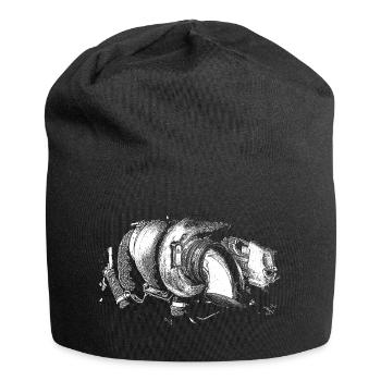 Géométrie spirale monochrome - Bonnet en jersey - noir - Devant