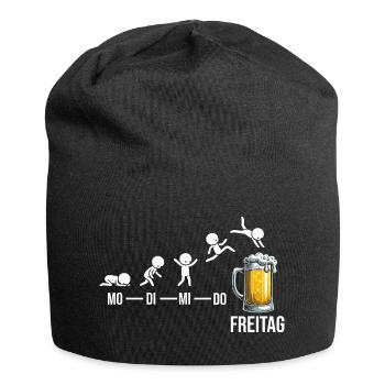 Freitag Wochenende Bierliebhaber Biertrinker - Jersey-Beanie - Schwarz - Vorne