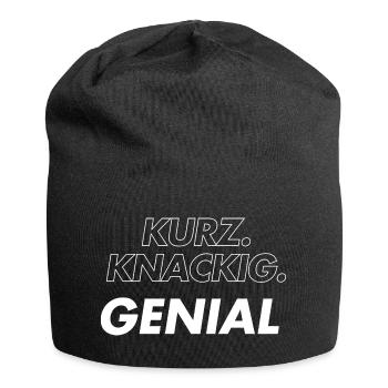 Kurz Knackig Genial  - Jersey-Beanie - Schwarz - Vorne
