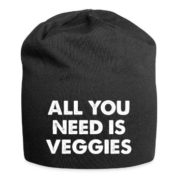 Alles was du brauchst: Veggies - Jersey-Beanie - Schwarz - Vorne