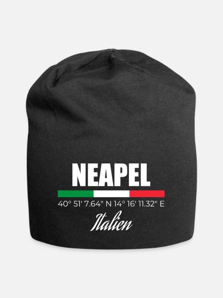 Neapel - Jersey-Beanie - Schwarz