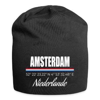 Amsterdam - Jersey-Beanie - Schwarz - Vorne
