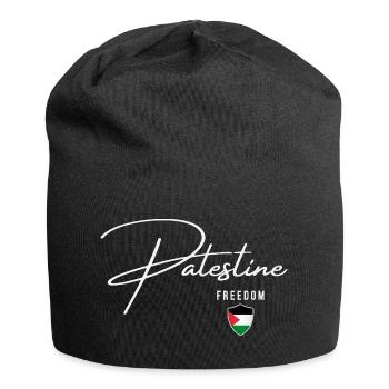 Drapeau palestinien, je suis avec la Palestine - Bonnet en jersey - noir - Devant