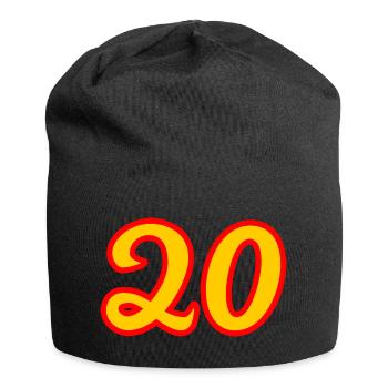 20. 20. JAHRESTAG. 20-JÄHRIGES JUBILÄUM. 20 JAHRE. - Jersey-Beanie - Schwarz - Vorne