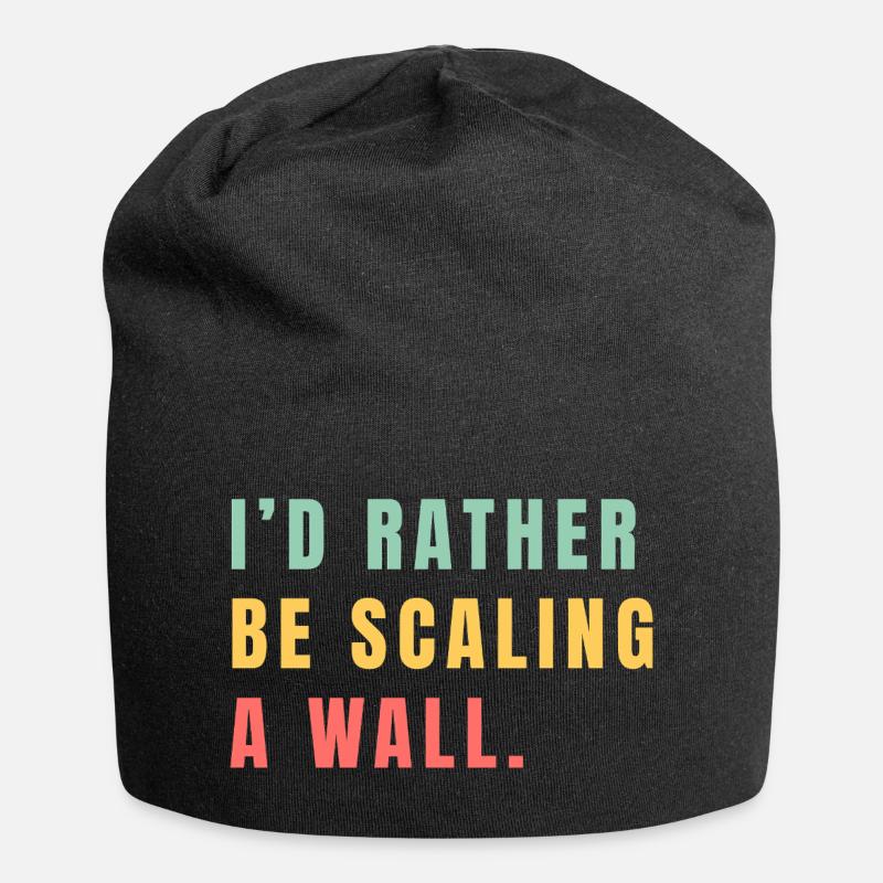 I'd rather be scaling a wall - Jersey Beanie - black