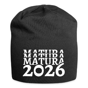 Matura 2026 Schulende Schulabschluss Gymnasium - Jersey-Beanie - Schwarz - Vorne