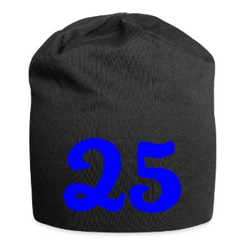 25. 25 JAHRE. 25. JUBILÄUM. 25 JAHRESJUBILÄUM. - Jersey-Beanie - Schwarz - Vorne