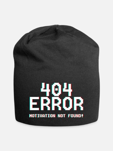 404 Fehler Motiv Glitch-Design - Jersey-Beanie - Schwarz