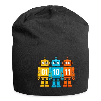 Robot 01 10 11 – Binäres Sci-Fi Design - Jersey-Beanie - Schwarz - Vorne