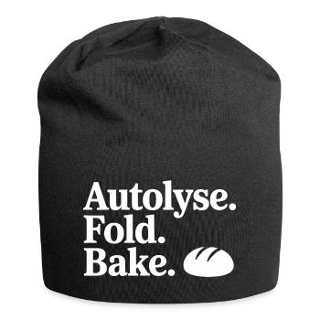 Brotkunst Autolyse Falten Backen - Jersey-Beanie - Schwarz - Vorne