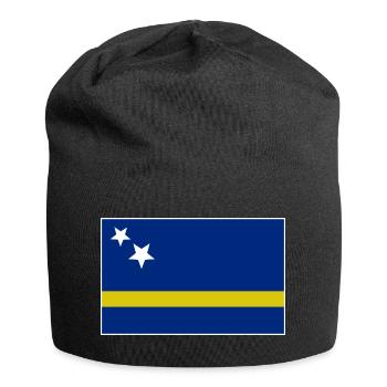 Curacao Flagge - Jersey-Beanie - Schwarz - Vorne