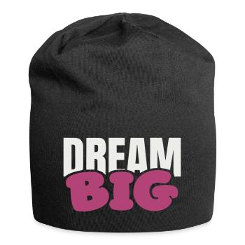 Dream Big Bold Pink Typography - Jersey Beanie - black - Front