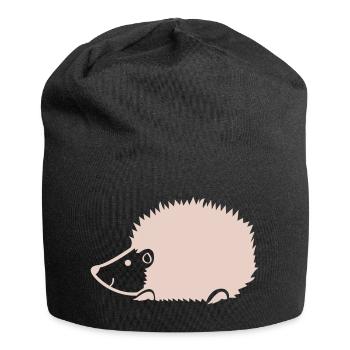 Cuddly hedgehog silhouette - Jersey Beanie - black - Front
