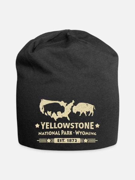 Buffalo Bison Büffel Yellowstone Nationalpark USA - Jersey-Beanie - Schwarz