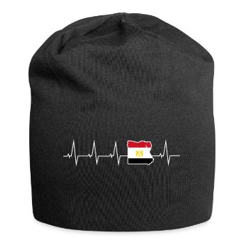 Ich liebe Egypt - Ägypten - Herzschlag - Jersey-Beanie - Schwarz - Vorne