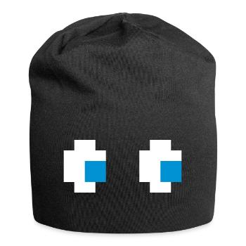 Yeux fantôme fantôme yeux console de jeu informatique comique - Bonnet en jersey - noir - Devant