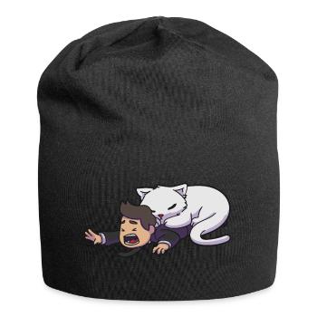 Cuddly cat - Jersey Beanie - black - Front