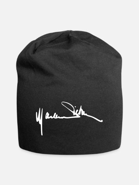 Marlene Dietrich Autogramm - Jersey-Beanie - Schwarz