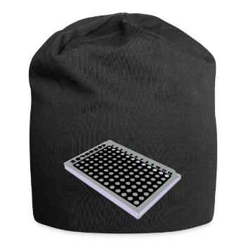 96 Well Plate / 96 perforated plate - Jersey Beanie - black - Front