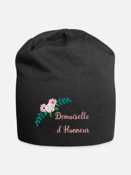 Demoiselle d Honneur - Collection Bucolique - Bonnet en jersey - noir