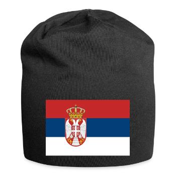 Serbien Srbija serbische Flagge Geschenkidee - Jersey-Beanie - Schwarz - Vorne