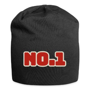 No.1 Nummer 1 Eins - Jersey-Beanie - Schwarz - Vorne