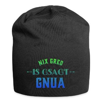 NIX GRED IS GSAGT GNUA - BAYRISCHER SPRUCH - Jersey-Beanie - Schwarz - Vorne