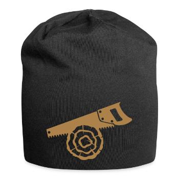 Saw wood log branch 1 - Jersey Beanie - black - Front