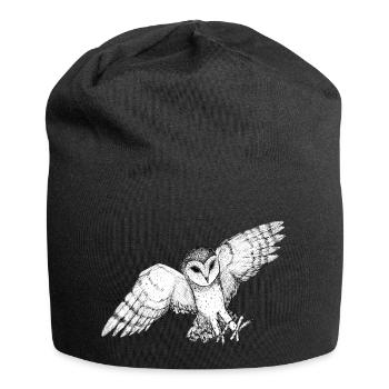 Barn owl in the attack - Jersey Beanie - black - Front