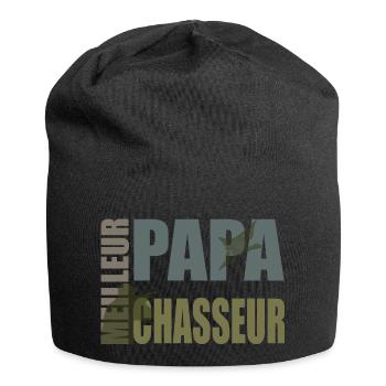 Meilleur Papa Chasseur Cool - Bonnet en jersey - noir - Devant