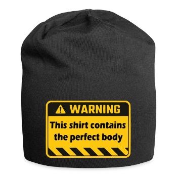 Warnung - Jersey-Beanie - Schwarz - Vorne