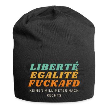 Liberté Egalité FuckAfD - Jersey-Beanie - Schwarz - Vorne